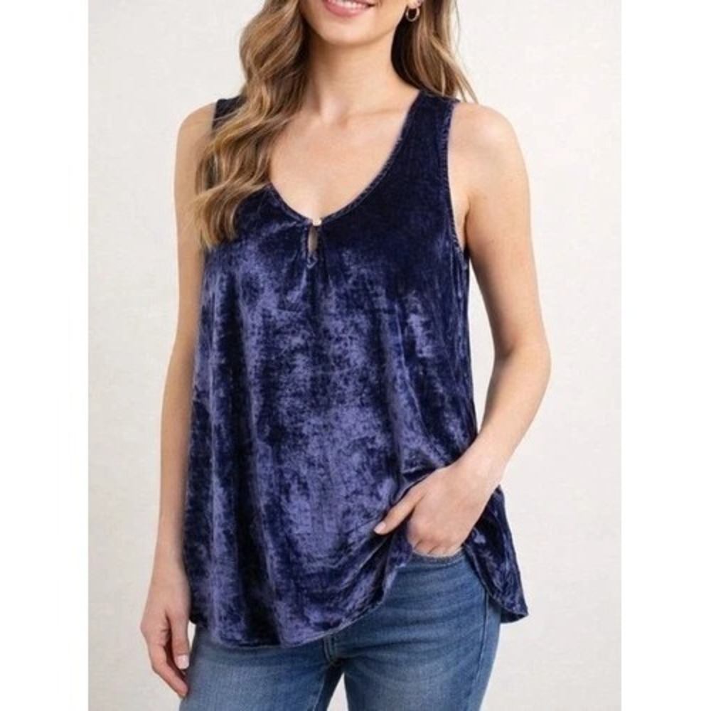 Anthropologie Womens‎ Crushed Velvet Suri Purple Tank Top sz Small